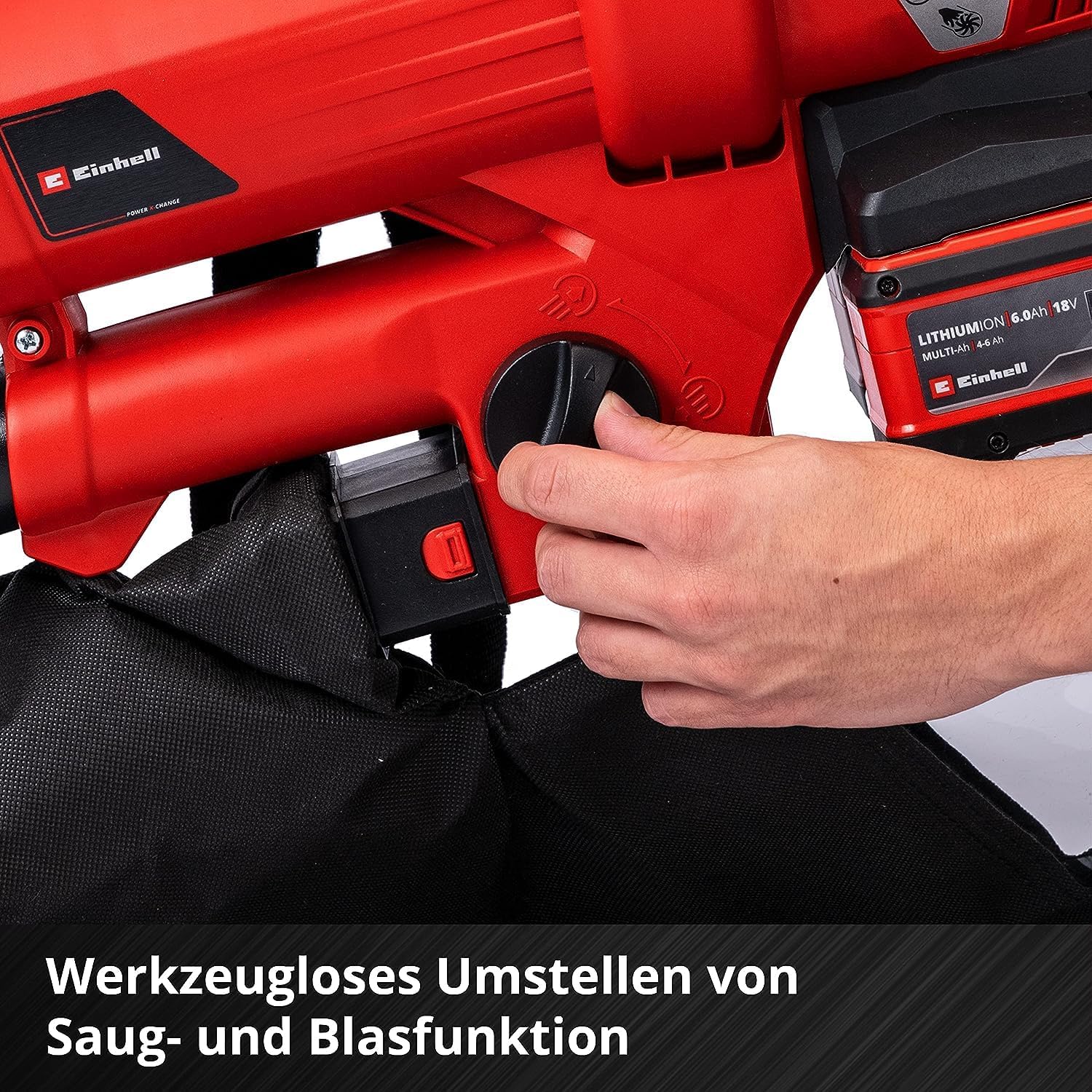 Einhell Akku-Laubsauger GE-CL 36 Li E-Solo, 2x18V, 210 km/h, 45L Fangsack, ohne Akku & Ladegerät